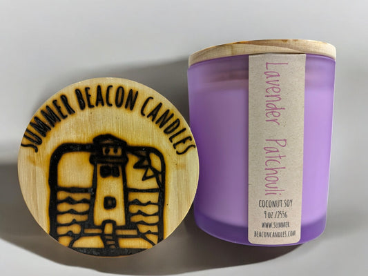 Lavender & Patchouli-purple vessel-9 oz.- Coconut Soy